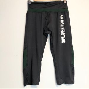 RIVALRY THREADS Grey & Green Athletic Capris Pants